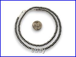 Navajo Pearls Sterling Silver Rondelles Saucer Flat Bead Necklace 4mm 28 60428 Navajo Pearls Sterling Silver Rondelles Saucer Flat Bead Necklace 4mm 28 60428