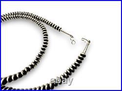Navajo Pearls Sterling Silver Rondelles Saucer Flat Bead Necklace 4mm 28 60428 Navajo Pearls Sterling Silver Rondelles Saucer Flat Bead Necklace 4mm 28 60428