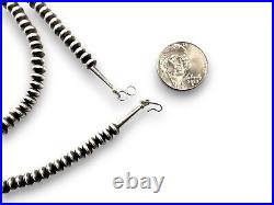 Navajo Pearls Sterling Silver Rondelles Saucer Flat Bead Necklace 4mm 28 60428 Navajo Pearls Sterling Silver Rondelles Saucer Flat Bead Necklace 4mm 28 60428