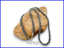 Navajo Pearls Sterling Silver Rondelles Saucer Flat Bead Necklace 6mm 18 60618