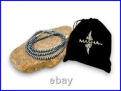 Navajo Pearls Sterling Silver Rondelles Saucer Flat Bead Necklace 6mm 18 60618