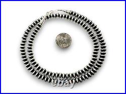 Navajo Pearls Sterling Silver Rondelles Saucer Flat Bead Necklace 6mm 18 60618