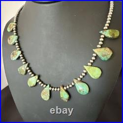 Navajo Pearls Sterling Silver Royston Turquoise 20 Necklace 00484