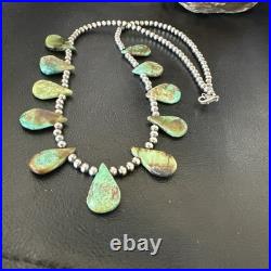 Navajo Pearls Sterling Silver Royston Turquoise 20 Necklace 00484