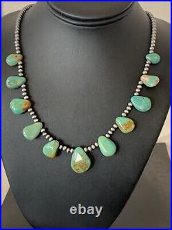 Navajo Pearls Sterling Silver Royston Turquoise Necklace 00482