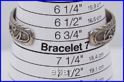 Navajo Purple Spiny Oyster Cluster Sterling Silver 925 Cuff Bracelet 6 3/4