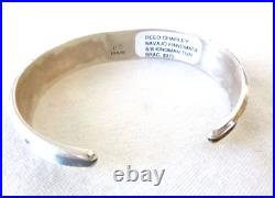 Navajo Reed Charley Turquoise Cuff Bracelet 925 Sterling Silver Shadowbox Look