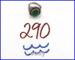 Navajo Ring. 925 Silver Blue Gem Turquoise Native American Signed C. 80's