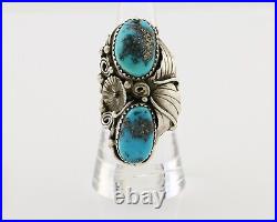 Navajo Ring 925 Silver Morenci Turquoise Native American Artist C. 80's