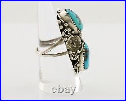 Navajo Ring 925 Silver Morenci Turquoise Native American Artist C. 80's