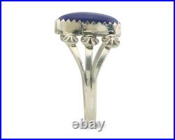 Navajo Ring 925 Sterling Natural Lapis Handmade Native Artist C. 80's Navajo Ring 925 Sterling Natural Lapis Handmade Native Artist C. 80's