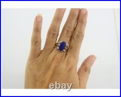 Navajo Ring 925 Sterling Natural Lapis Handmade Native Artist C. 80's Navajo Ring 925 Sterling Natural Lapis Handmade Native Artist C. 80's