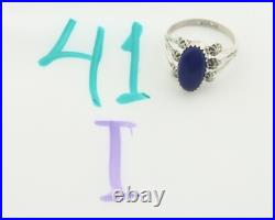 Navajo Ring 925 Sterling Natural Lapis Handmade Native Artist C. 80's Navajo Ring 925 Sterling Natural Lapis Handmade Native Artist C. 80's