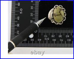 Navajo Ring 925 Sterling Silver Green Turquoise Native American Artist C. 80s