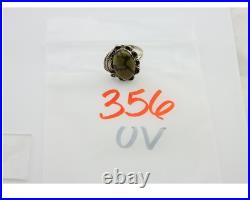Navajo Ring 925 Sterling Silver Green Turquoise Native American Artist C. 80s