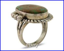 Navajo Ring 925 Sterling Silver Natural Turquoise Signed Mike Begay C. 80's