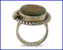 Navajo Ring 925 Sterling Silver Natural Turquoise Signed Mike Begay C. 80's