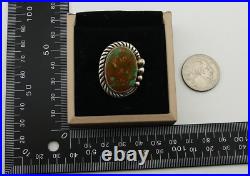 Navajo Ring 925 Sterling Silver Natural Turquoise Signed Mike Begay C. 80's