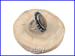 Navajo Ring Sonoran Turquoise Signed R Yazzie Native American Handmade size 9