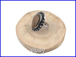 Navajo Ring Sonoran Turquoise Signed R Yazzie Native American Handmade size 9