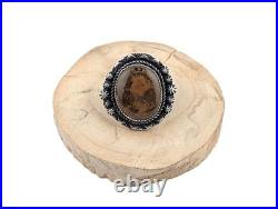 Navajo Ring Sonoran Turquoise Signed R Yazzie Native American Handmade size 9