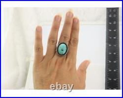 Navajo Ring Sterling Silver Turquoise Signed Sunrise Size 6.25