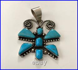 Navajo Robert Yellowhorse Sterling Silver / Turquoise Butterfly Pendant