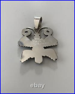 Navajo Robert Yellowhorse Sterling Silver / Turquoise Butterfly Pendant