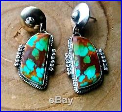 Navajo Royston Turquoise Earrings -signed