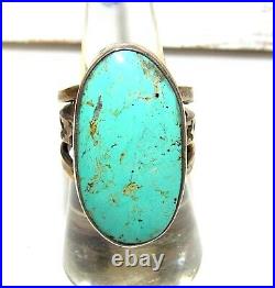 Navajo Royston Turquoise Ring Sz 9 Sterling Silver Signed Native American