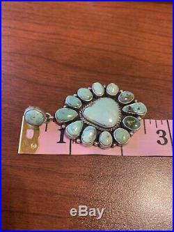 Navajo Royston Turquoise Ss Cluster Earrings Geraldine James