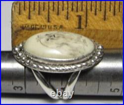 Navajo SCRIMSHAW SHIH TZU DOG Ring Sterling Silver NATIVE Size 4 SIGNED Stark
