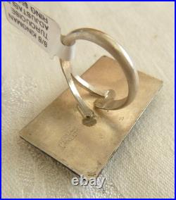 Navajo Scott Skeets 9-Cross Ring 925 Sterling Silver Kingman Turquoise Adj Size