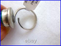 Navajo Sheryl Martinez Kingman Turquoise Ring 925 Sterling Silver Adjustable Sz