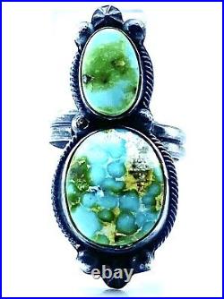 Navajo Sonoran Gold Turquoise Sterling Silver Handmade Adjustable Ring-Tim Smith