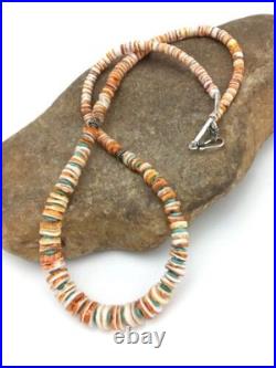 Navajo Spiny Oyster Graduated Necklace Sterling Silver 21 4771
