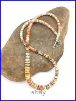 Navajo Spiny Oyster Graduated Necklace Sterling Silver 21 4771
