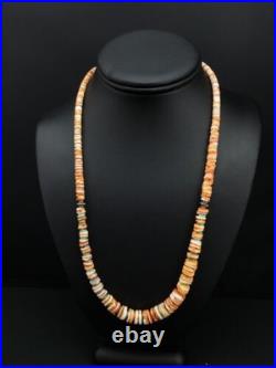 Navajo Spiny Oyster Graduated Necklace Sterling Silver 21 4771