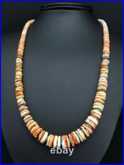 Navajo Spiny Oyster Graduated Necklace Sterling Silver 21 4771