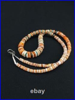 Navajo Spiny Oyster Graduated Necklace Sterling Silver 21 4771