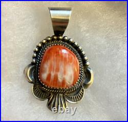Navajo Spiny Oyster Pendant Sterling Silver
