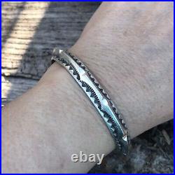 Navajo Stamped Sterling Silver Bracelet Cuff