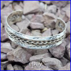 Navajo Stamped Sterling Silver Cuff Bracelet