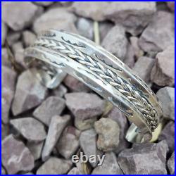 Navajo Stamped Sterling Silver Cuff Bracelet