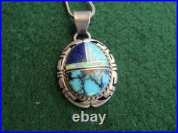 Navajo Sterling SIlver Necklace Artist Signed JP Beautiful Pendant 13.6 Grams
