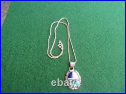 Navajo Sterling SIlver Necklace Artist Signed JP Beautiful Pendant 13.6 Grams