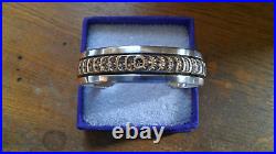 Navajo Sterling Silver 12KGF Cuff Bracelet by Verna Blackgoat 41 Grams