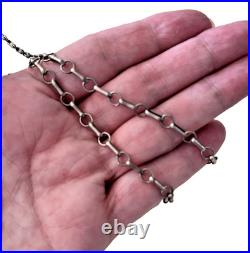 Navajo Sterling Silver 3-Medallion Stamped Thunderbird Necklace Handmade Chain