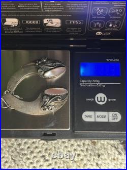 Navajo Sterling Silver 925 Crescent Leaf & Mother Of Pearl Dangle Earrings