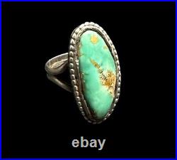 Navajo Sterling Silver And Royston Turquoise Ring Native American Size 8.25